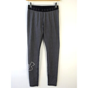 Under Armour Women’s Compression Leggings Black Gray Patterned Stretch Small Fit